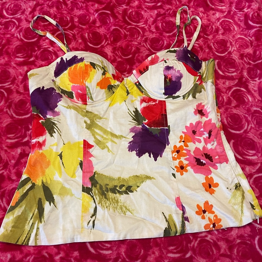 Large floral tank top